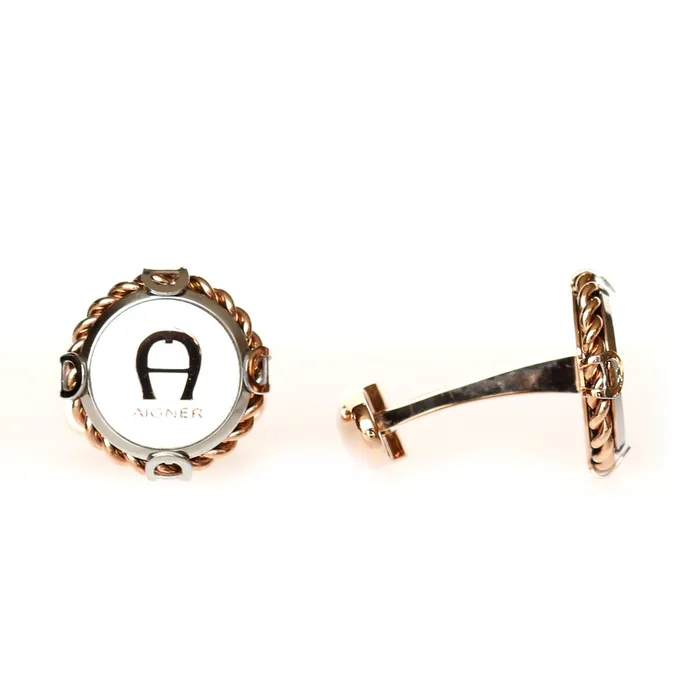 Aigner Earrings Aigner Cufflink Rose Gold Plated Aigner Earrings Aigner Cufflink Rose Gold Plated