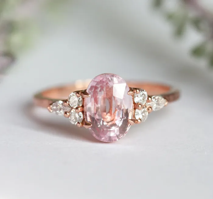 Alessandra Oval Sapphire Diamond Ring Capucinne Rings