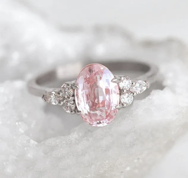 Alessandra Oval Sapphire Diamond Ring Capucinne Rings