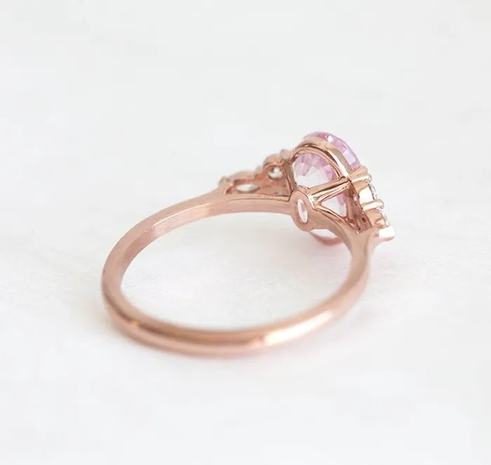 Alessandra Oval Sapphire Diamond Ring Capucinne Rings