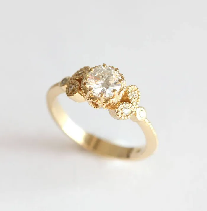 Amanda Moissanite Engagement Ring Capucinne Rings