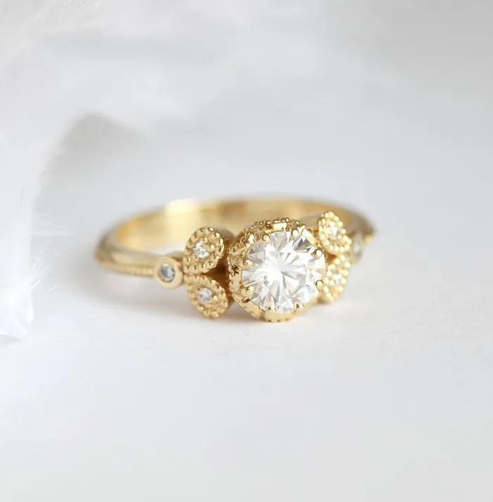Amanda Moissanite Engagement Ring Capucinne Rings