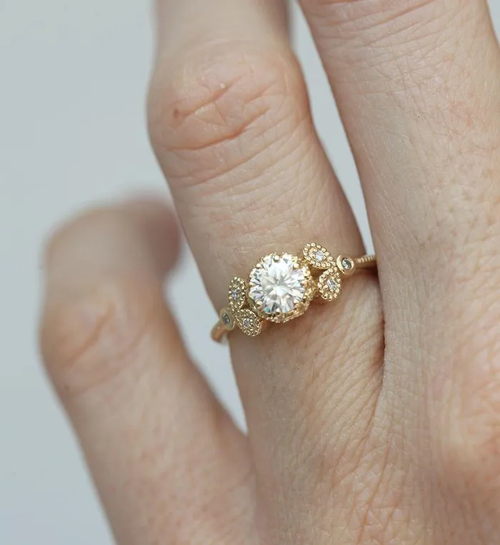 Amanda Moissanite Engagement Ring Capucinne Rings
