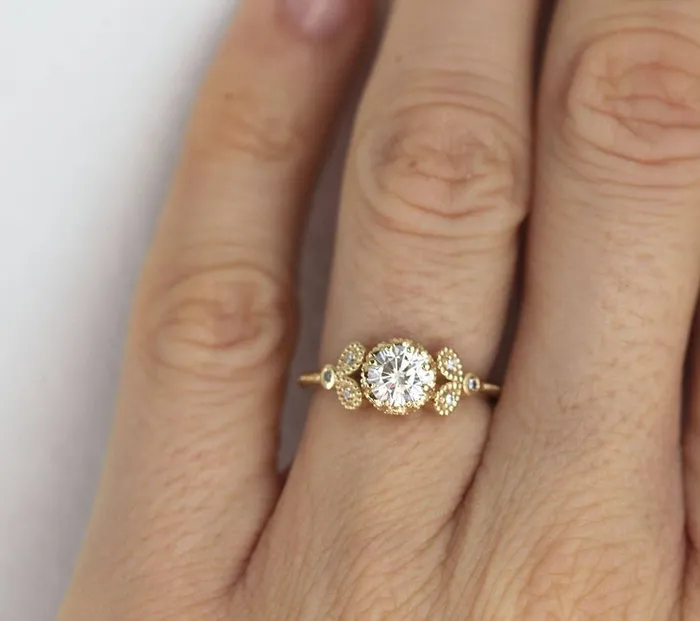 Amanda Moissanite Engagement Ring Capucinne Rings