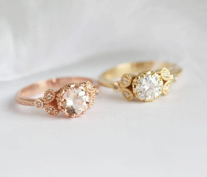 Amanda Moissanite Engagement Ring Capucinne Rings