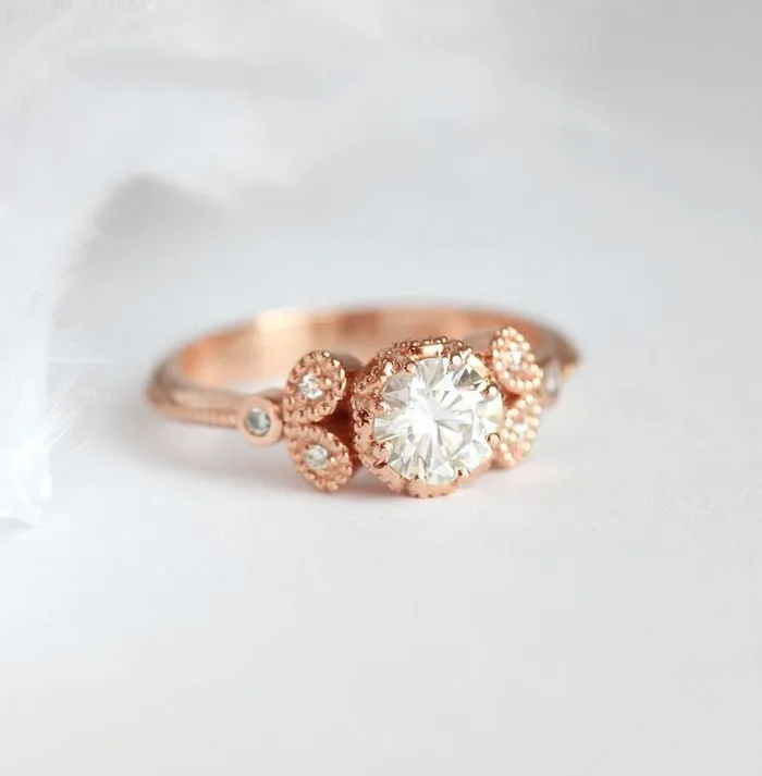 Amanda Moissanite Engagement Ring Capucinne Rings