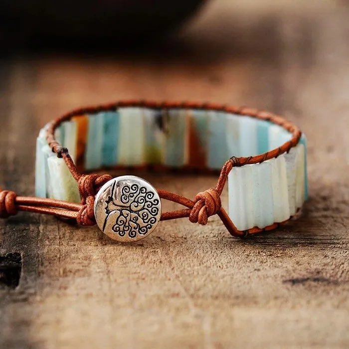 Amazonite Stone Tree Of Life Bracelet WickedAF Bracelets