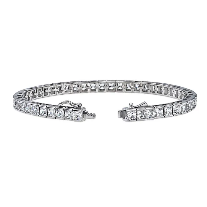 BERRICLE Bar Princess CZ Tennis Bracelet in Sterling Silver Bracelets