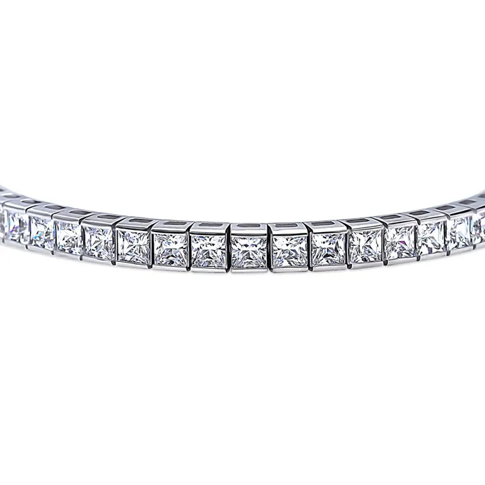 BERRICLE Bar Princess CZ Tennis Bracelet in Sterling Silver Bracelets