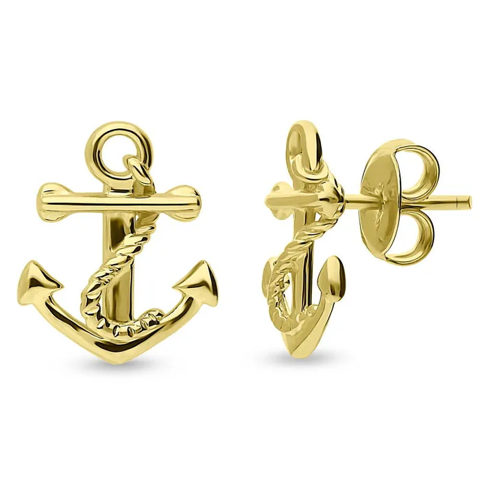 BERRICLE Earrings Anchor Stud Earrings in Sterling Silver 2 Pairs