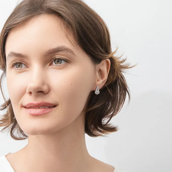 BERRICLE Earrings Art Deco CZ Stud Earrings in Sterling Silver