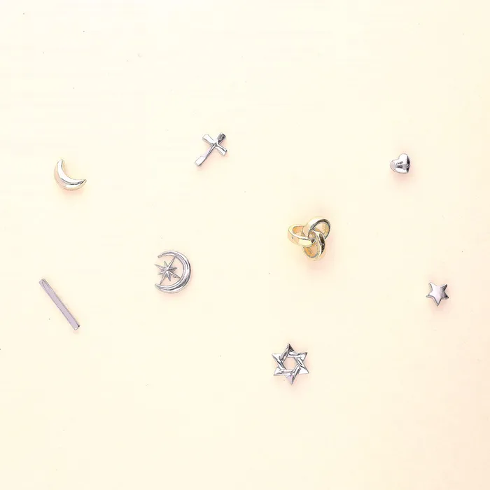 BERRICLE Earrings Crescent Moon North Star Set in Sterling Silver