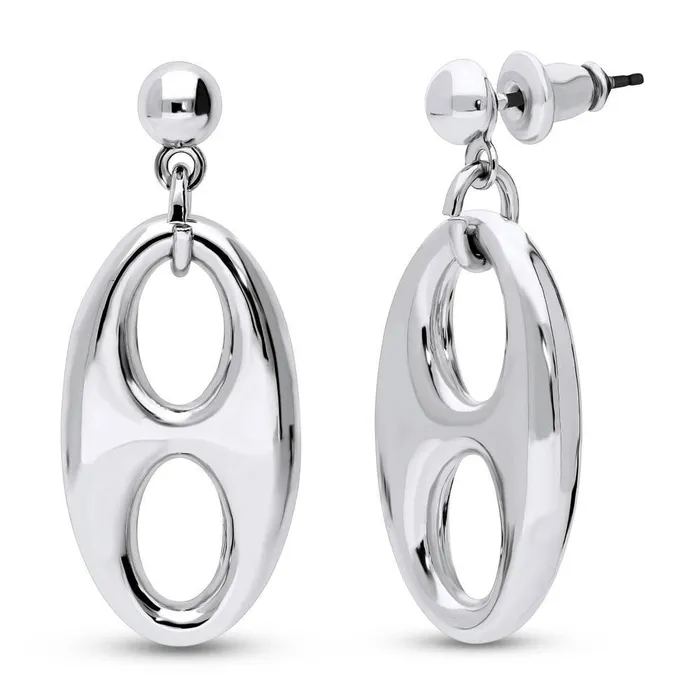 BERRICLE Earrings Necklace and Earrings in SilverTone 2 Piece