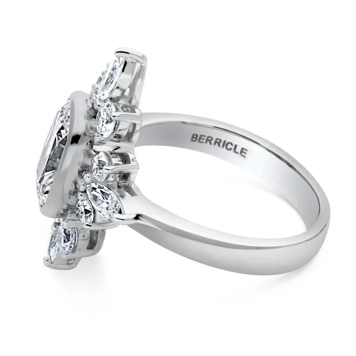BERRICLE Flower Art Deco CZ Ring in Sterling Silver Rings
