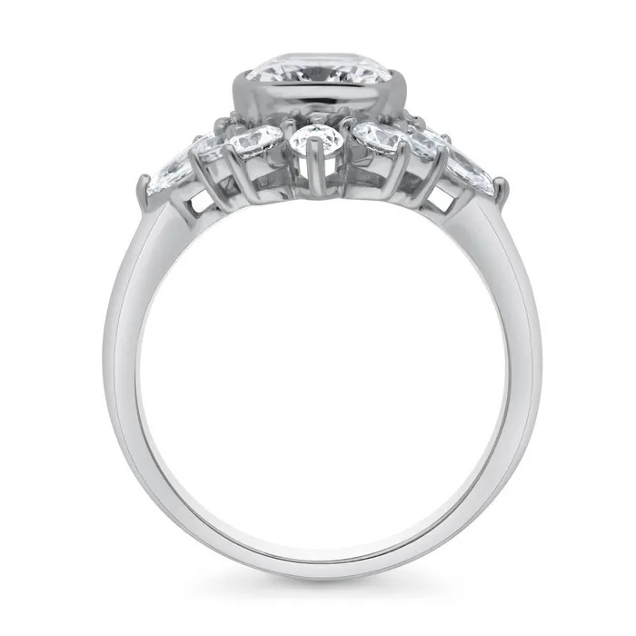 BERRICLE Flower Art Deco CZ Ring in Sterling Silver Rings