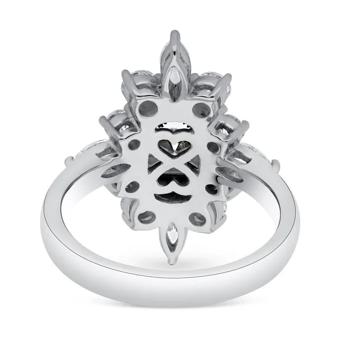 BERRICLE Flower Art Deco CZ Ring in Sterling Silver Rings
