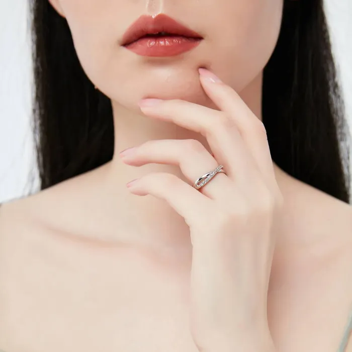 BERRICLE Infinity Solitaire 12ct CZ Ring Set in Sterling Silver Rings