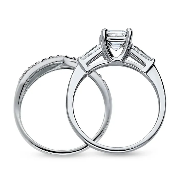 BERRICLE Infinity Solitaire 12ct CZ Ring Set in Sterling Silver Rings