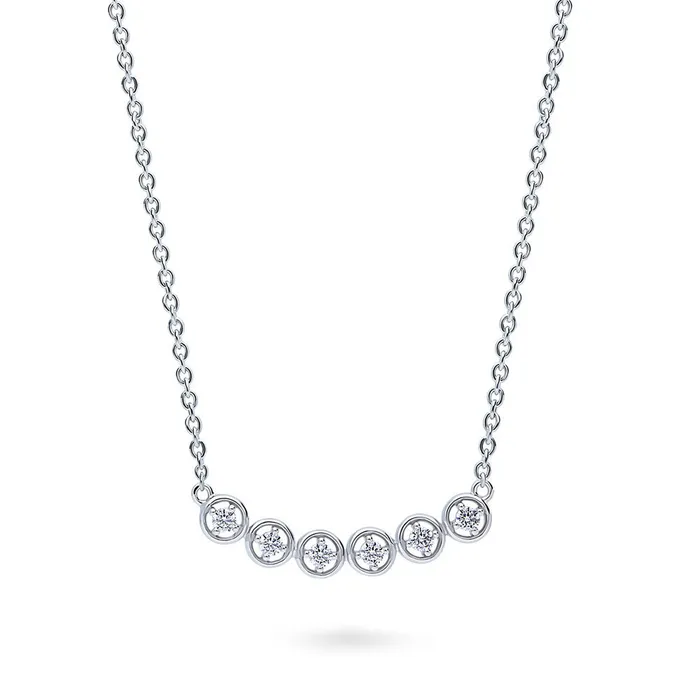 BERRICLE Necklaces Bubble CZ Pendant Necklace in Sterling Silver