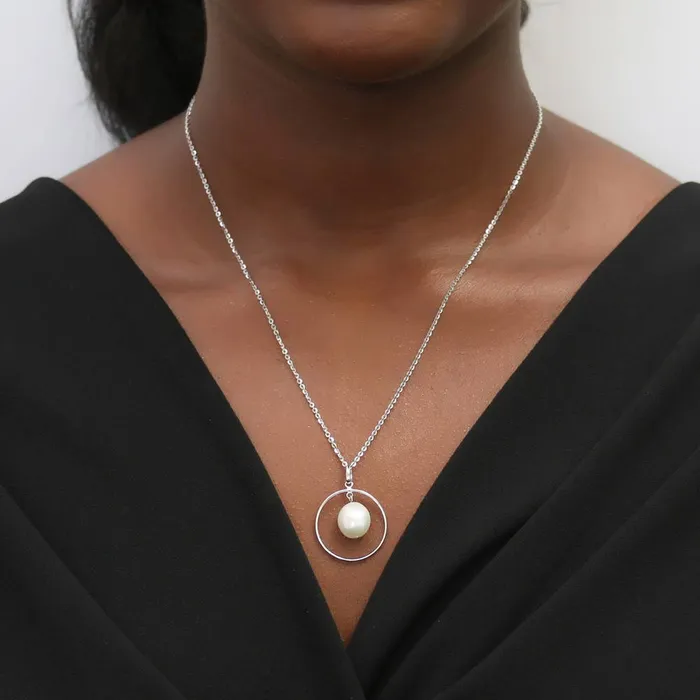 BERRICLE Open Circle Baroque Cultured Pearl Set in Sterling Silver Rings