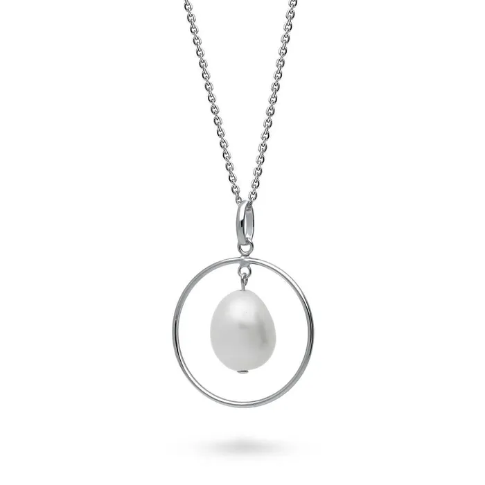 BERRICLE Open Circle Baroque Cultured Pearl Set in Sterling Silver Rings