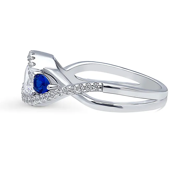 BERRICLE Rings 3Stone Woven 08ct CZ Ring in Sterling Silver
