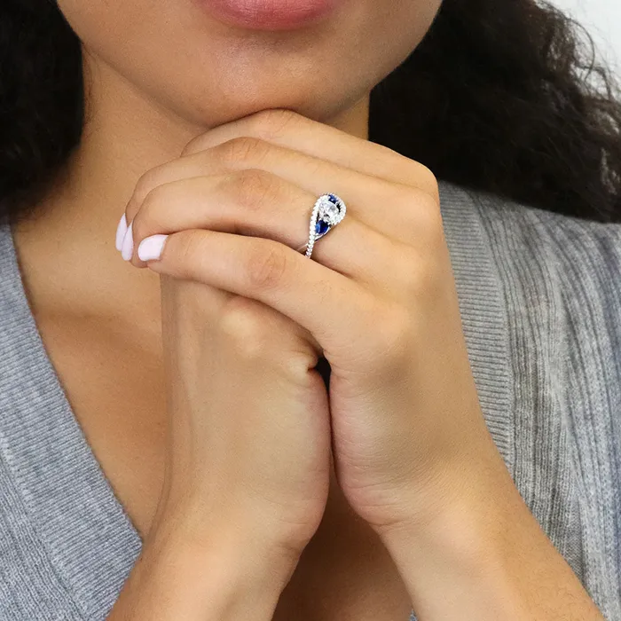 BERRICLE Rings 3Stone Woven 08ct CZ Ring in Sterling Silver