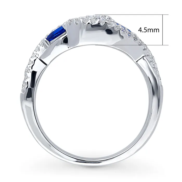 BERRICLE Rings 3Stone Woven 08ct CZ Ring in Sterling Silver