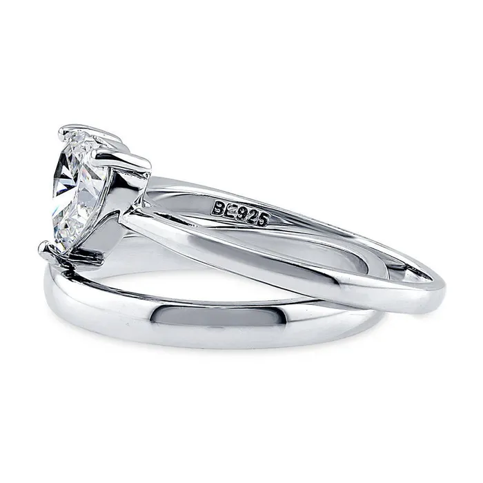 BERRICLE Rings Solitaire Heart 11ct Heart CZ Ring Set in Sterling Silver