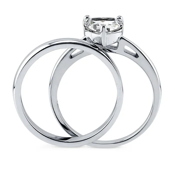 BERRICLE Rings Solitaire Heart 11ct Heart CZ Ring Set in Sterling Silver