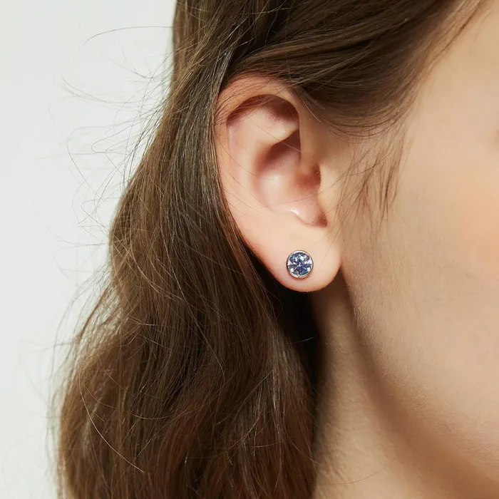 BERRICLE Solitaire Kaleidoscope CZ Stud Earrings in Sterling Silver 16ct Earrings