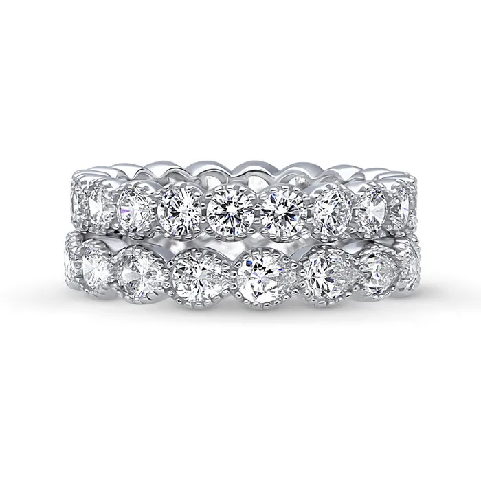 Bezel CZ Eternity Ring Set in Sterling Silver BERRICLE Rings