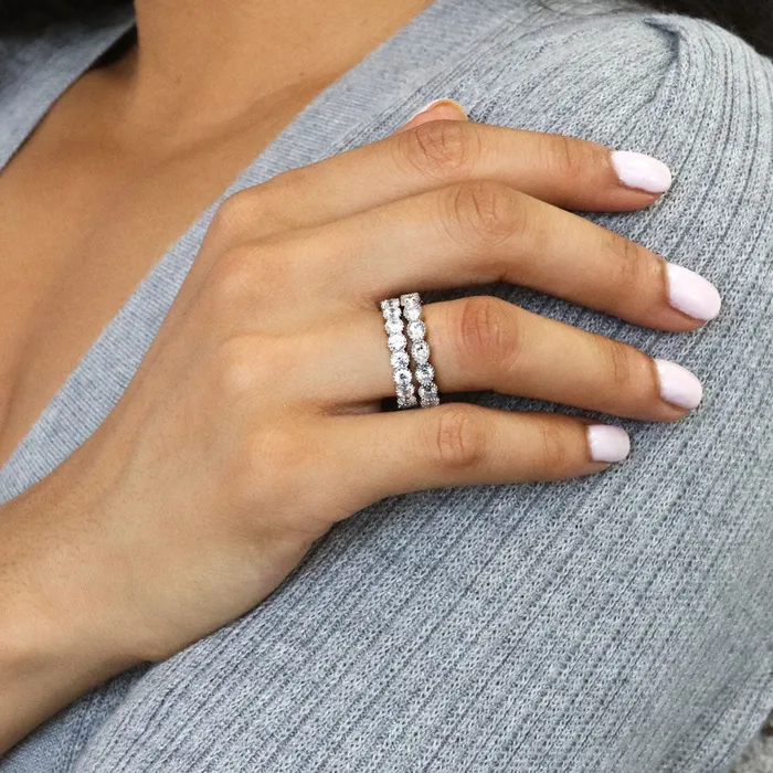 Bezel CZ Eternity Ring Set in Sterling Silver BERRICLE Rings
