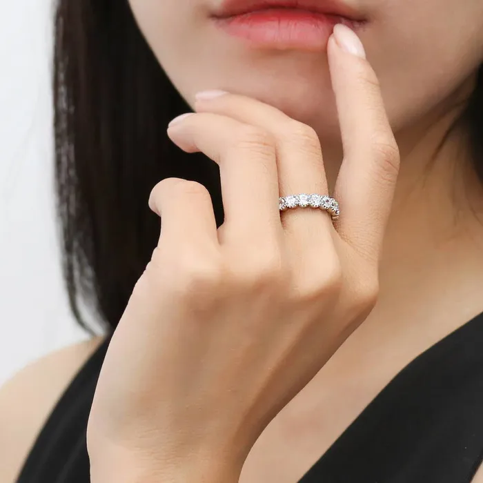 Bezel CZ Eternity Ring Set in Sterling Silver BERRICLE Rings