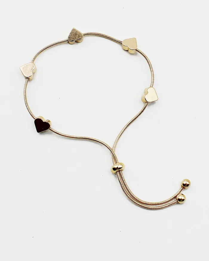 Bracelets check052022 Heart Metal Stud Drawstring Bracelet Bracelets check052022 Heart Metal Stud Drawstring Bracelet