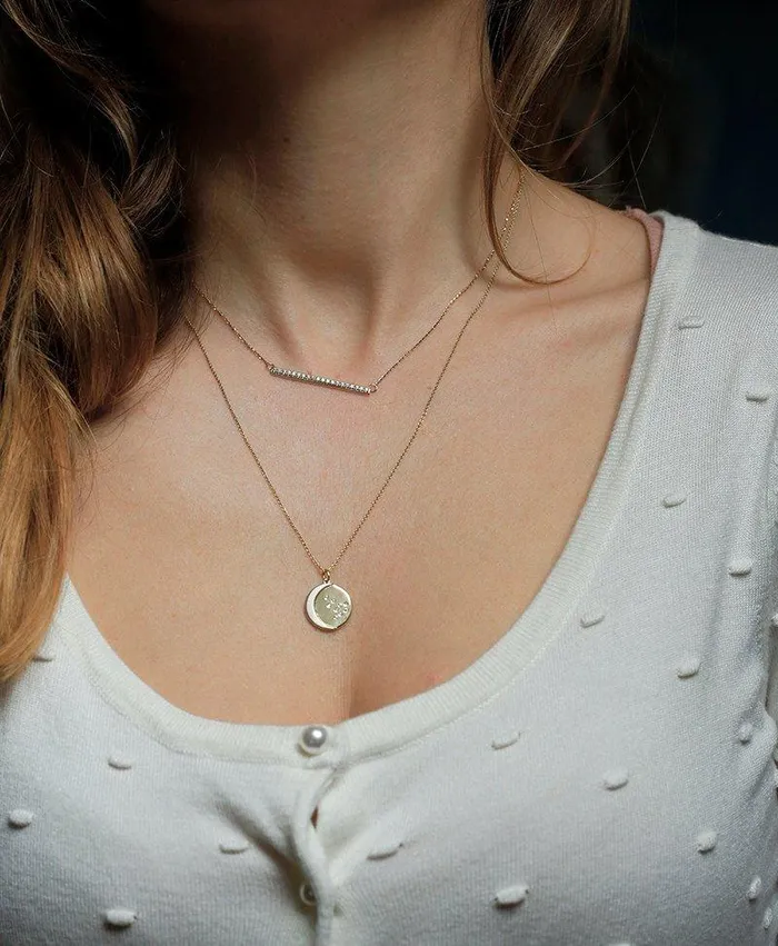 Capucinne Necklaces Gold Constellation Necklace Diamond Disc Necklace