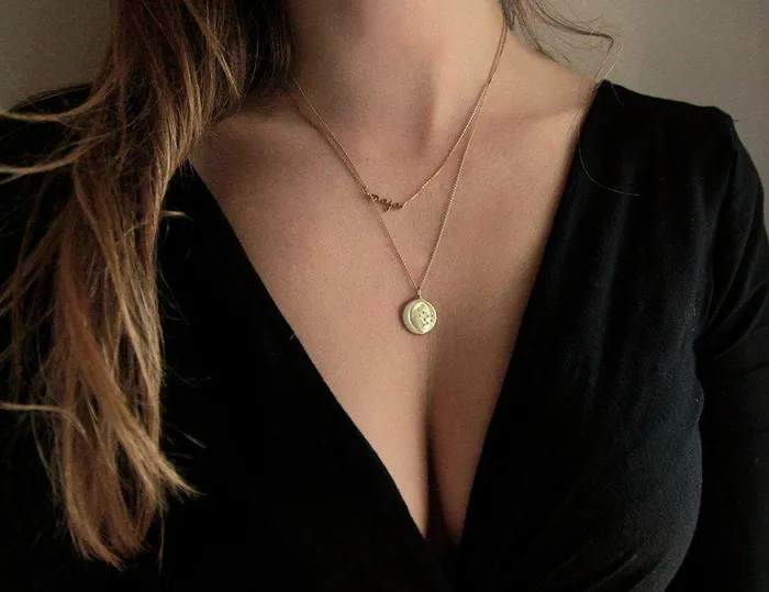 Capucinne Necklaces Gold Constellation Necklace Diamond Disc Necklace