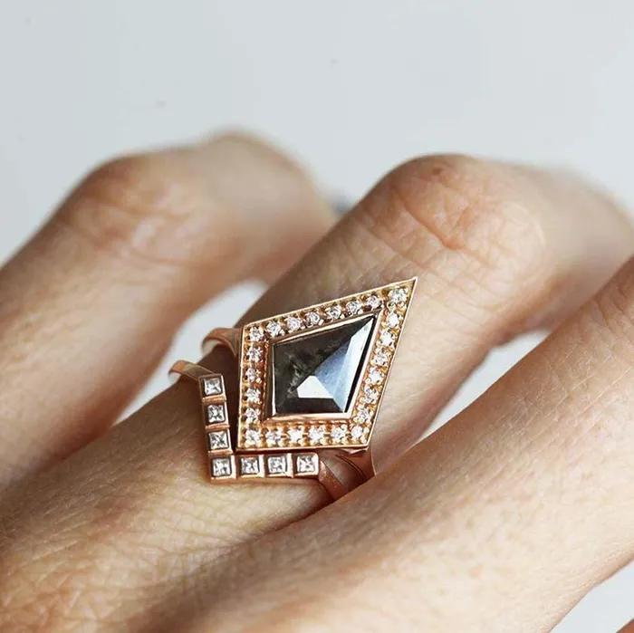 Capucinne Rings Andrea Kite Salt Pepper Diamond Ring