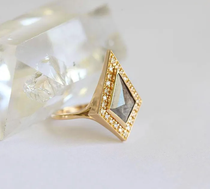 Capucinne Rings Andrea Kite Salt Pepper Diamond Ring