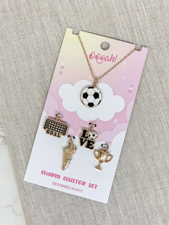 Charm Necklaces Sports Charm Necklace Cluster Set Soccer Prep Obsessed ESS