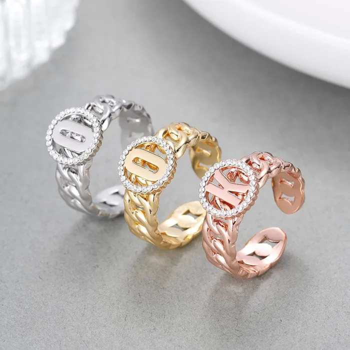 Cuban Link Initial Name Ring Novalico Rings