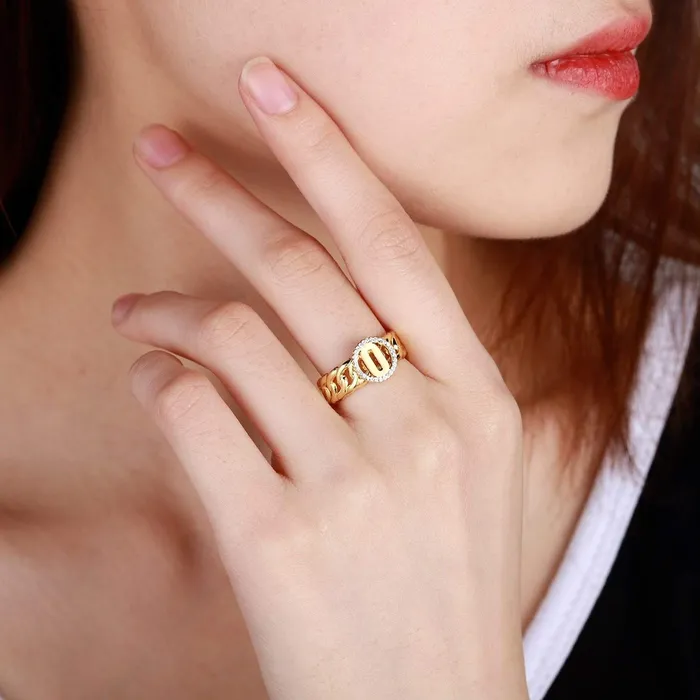 Cuban Link Initial Name Ring Novalico Rings