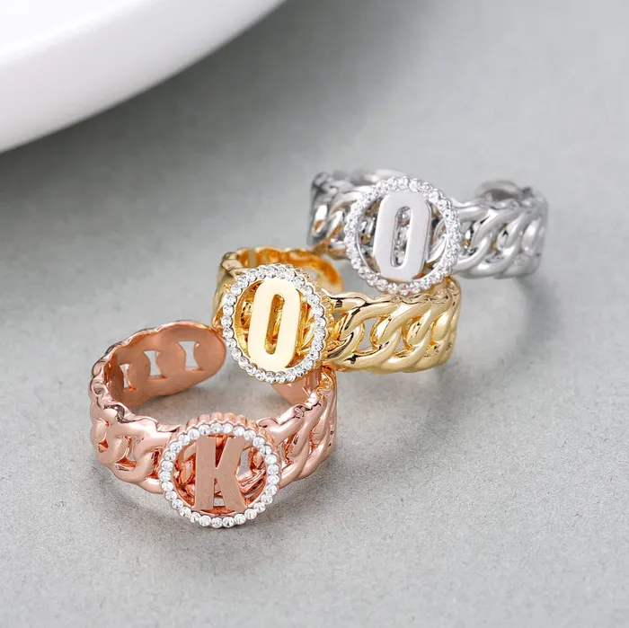 Cuban Link Initial Name Ring Novalico Rings