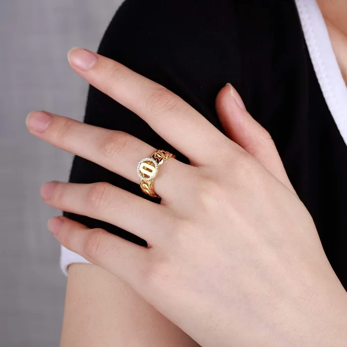 Cuban Link Initial Name Ring Novalico Rings
