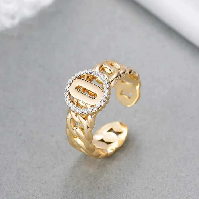 Cuban Link Initial Name Ring Novalico Rings