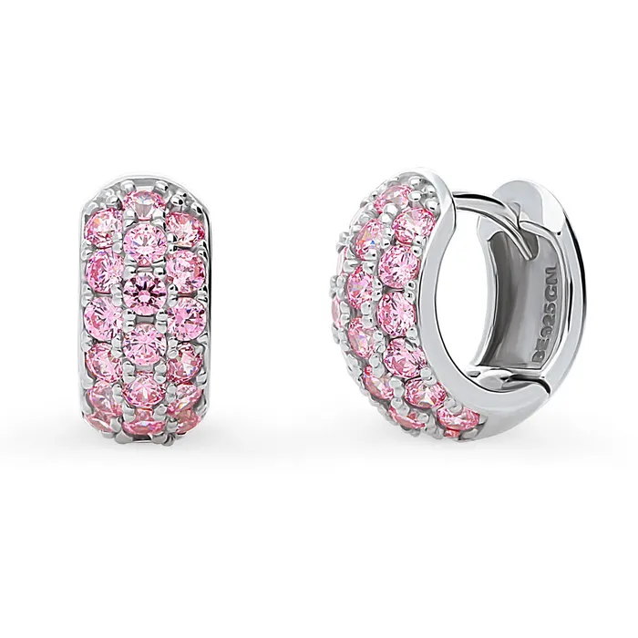 CZ Small Huggie Earrings in Sterling Silver 05 BERRICLE Earrings