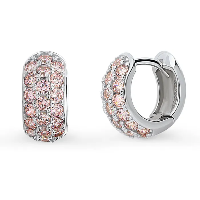 CZ Small Huggie Earrings in Sterling Silver 05 BERRICLE Earrings