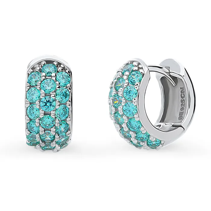 CZ Small Huggie Earrings in Sterling Silver 05 BERRICLE Earrings