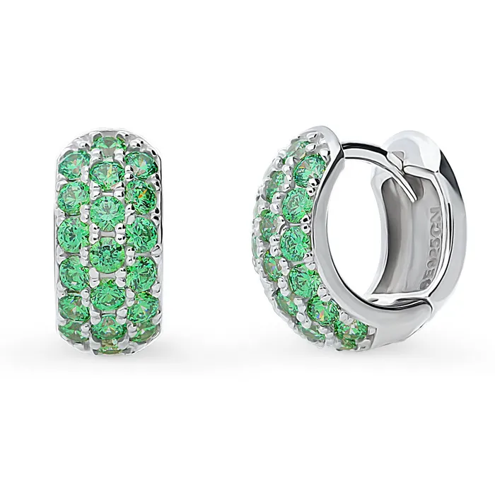 CZ Small Huggie Earrings in Sterling Silver 05 BERRICLE Earrings