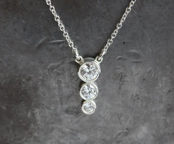 Diamond Necklace Diamond Cluster Necklace Capucinne Necklaces